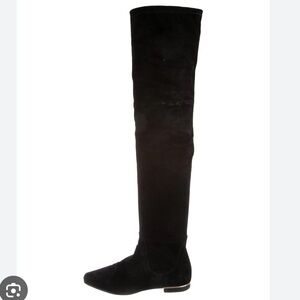 Carolina Herrera Suede Black Over-the-Knee Boots Sz 6